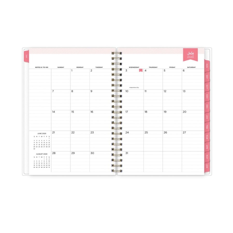 slide 3 of 5, Blue Sky Day Designer Weekly/Monthly Planner, 5-7/8'' X 8-5/8'', Skinny Stripe, July 2020 To June 2021, 120058, 1 ct