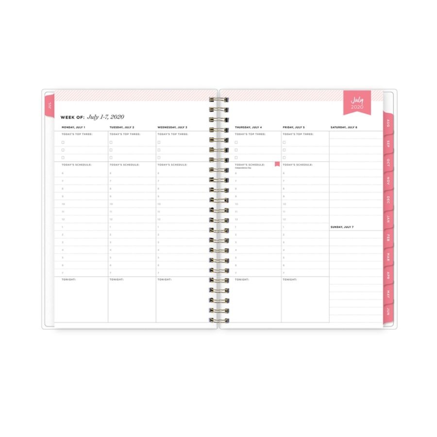 slide 4 of 5, Blue Sky Day Designer Weekly/Monthly Planner, 5-7/8'' X 8-5/8'', Skinny Stripe, July 2020 To June 2021, 120058, 1 ct