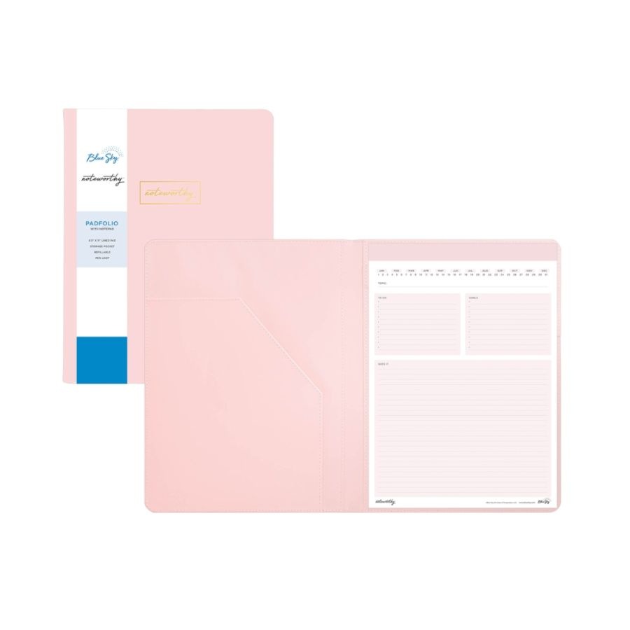 slide 2 of 3, Blue Sky Noteworthy Padfolio, 8-1/2'' X 11'', Pink, 1 ct