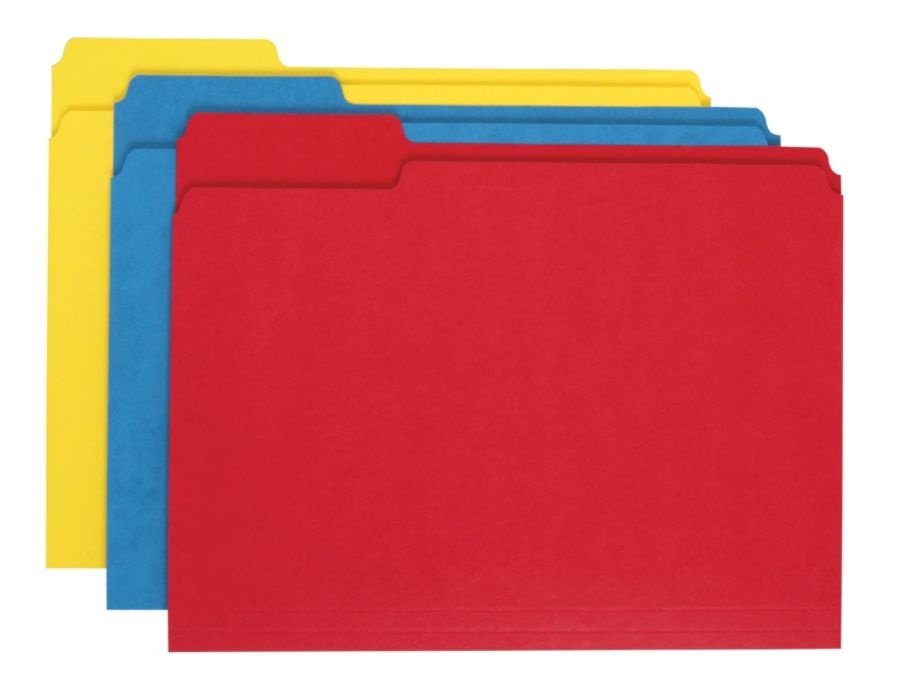 slide 2 of 3, Office Depot Heavy-Duty Top-Tab File Folders, 3/4'' Expansion, 8-1/2'' X 11'', Letter Size, Assorted, Pack Of 18 Folders, 18 ct