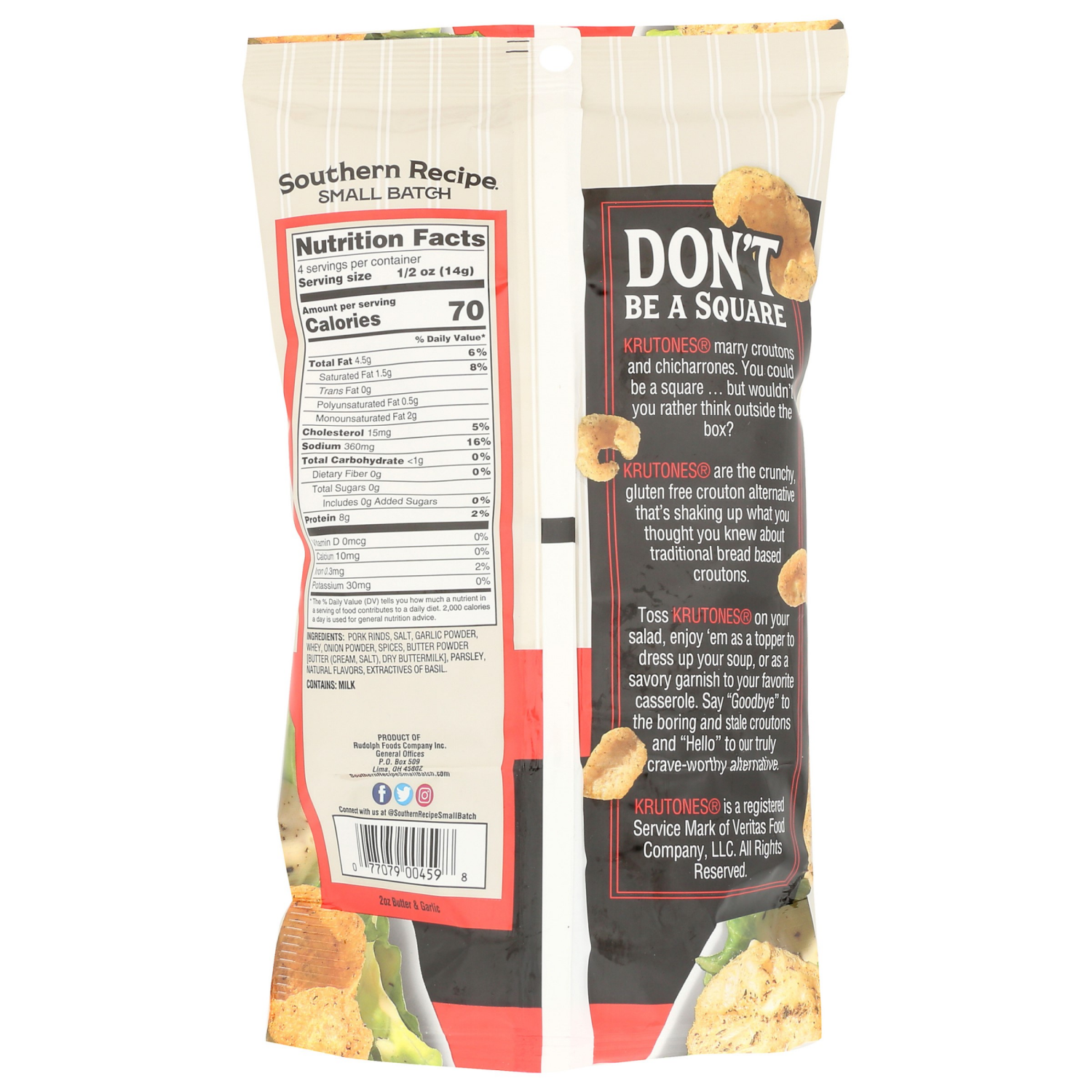 slide 2 of 2, Krutones Southern Recipe Butter & Garlic Chicharron Croutons 2 oz, 2 oz