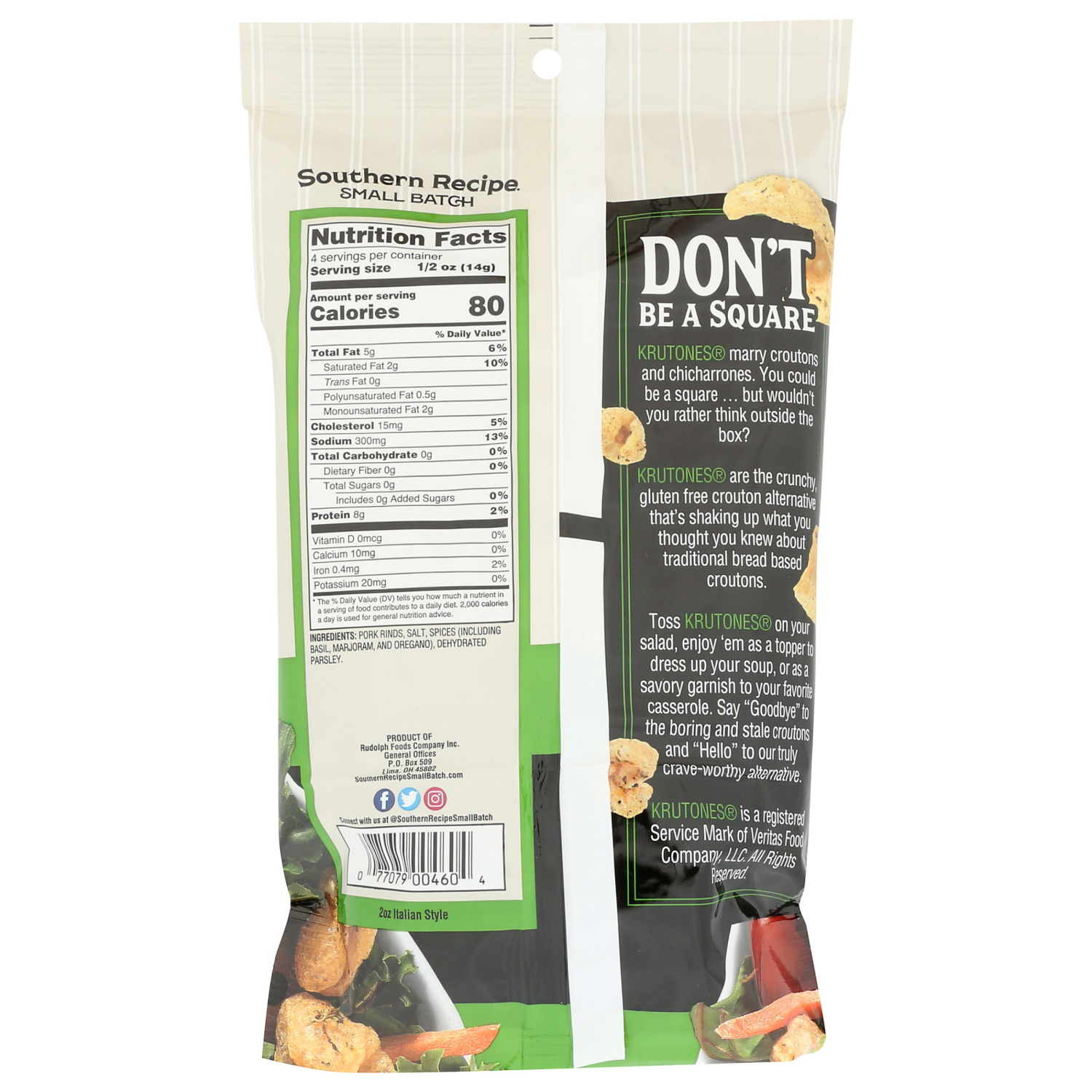 slide 2 of 2, Krutones Southern Recipe Italian Style Chicharron Croutons 2 oz, 2 oz