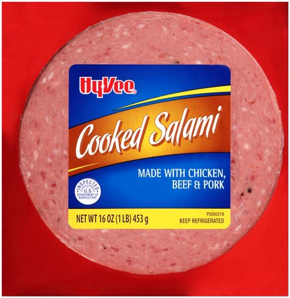 slide 1 of 1, Hy-Vee Cooked Salami, 16 oz