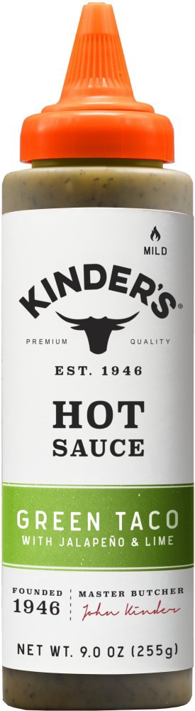 slide 2 of 4, Kinder's Green Taco Hot Sauce with Jalapeno & Lime, 9 oz