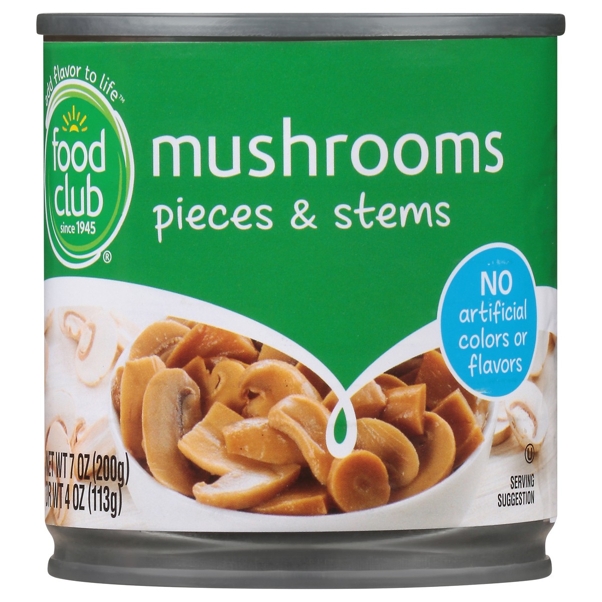 slide 11 of 11, Food Club Mushrooms With Stems And Pieces, 4 oz