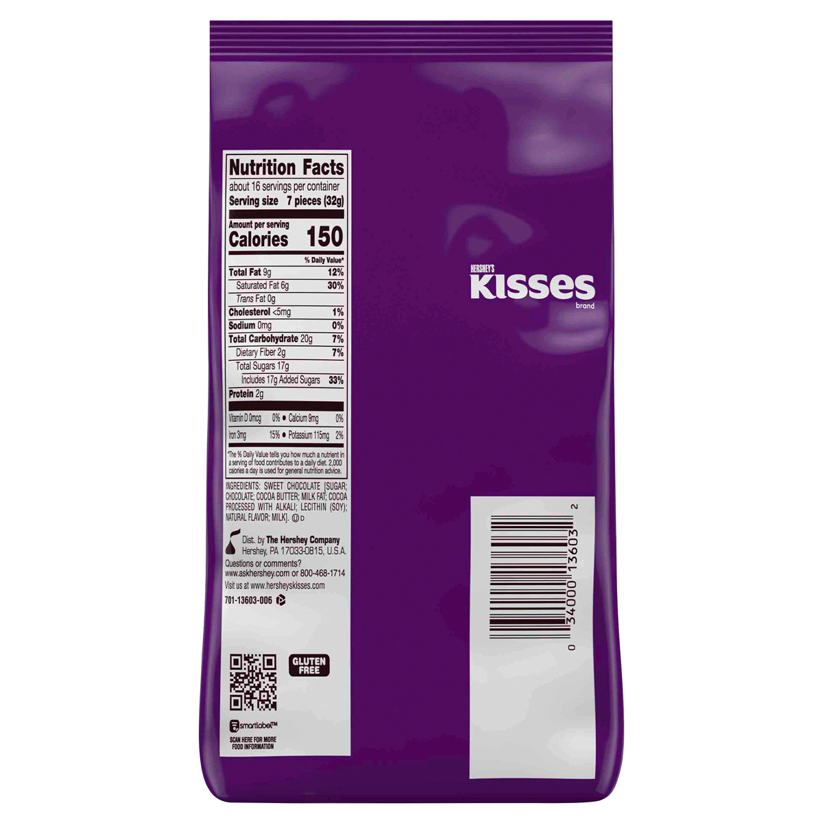 slide 2 of 3, Kisses Special Dark Mildly Sweet Chocolates, 18 oz