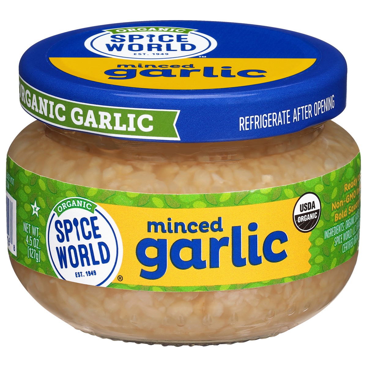 slide 1 of 13, Spice World Organic Minced Garlic 4.5 oz, 4.5 oz