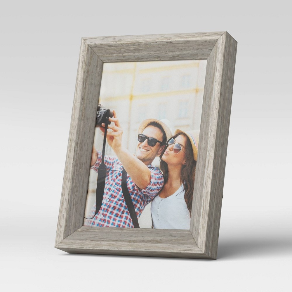 slide 2 of 4, 4" x 6" Wedge Picture Frame Gray - Room Essentials, 1 ct