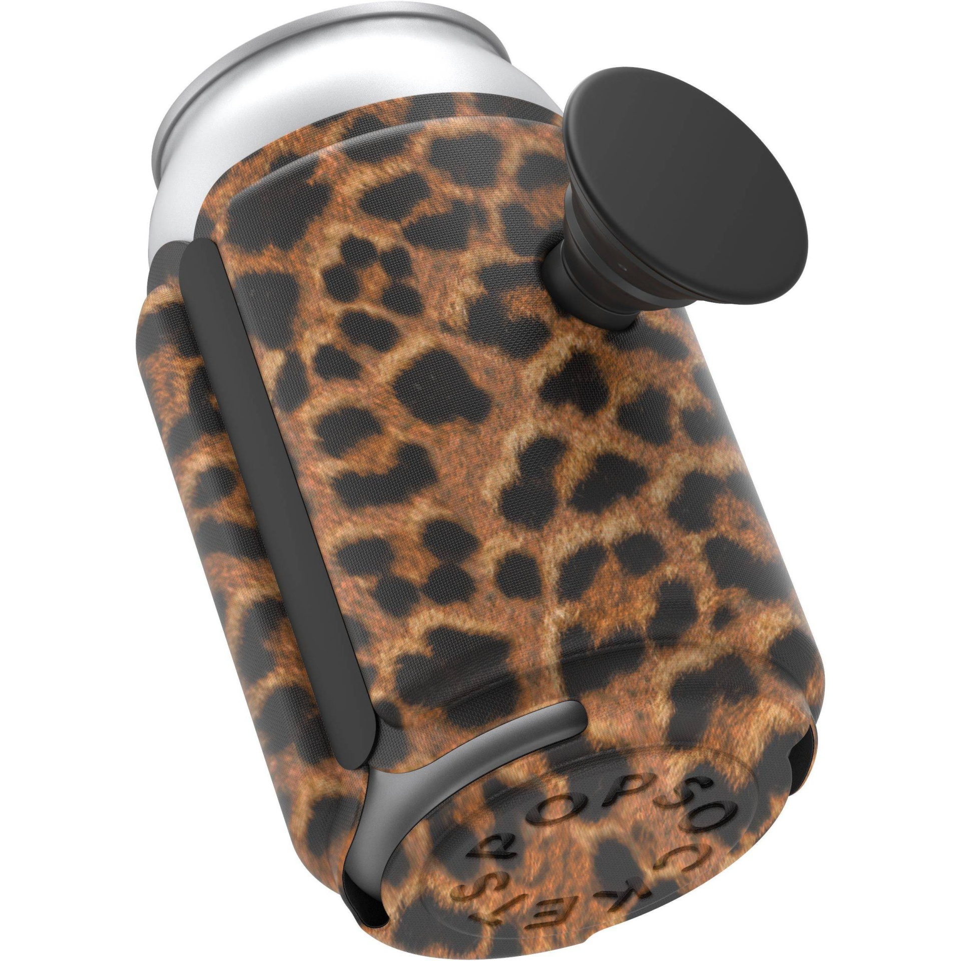slide 1 of 1, PopSockets PopThirst Leopard Prowl PopGrip Can Holder, 1 ct