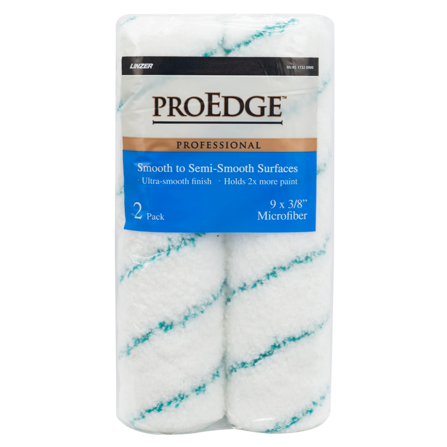slide 1 of 4, 9'' x 3/8'' Linzer Pro Edge Microfiber Paint Roller Cover 2-Pk, 9 in
