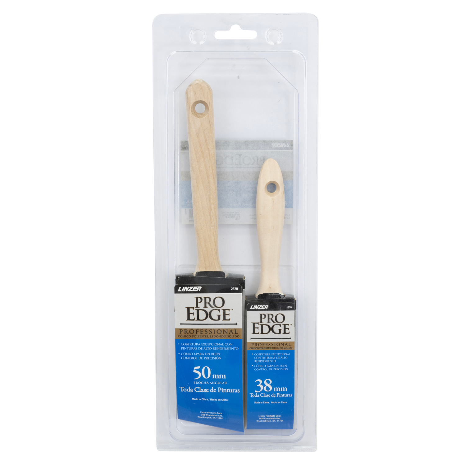 slide 2 of 8, Linzer Pro Edge Polyester Blend Household Paint Brush 1.5in & 2in, 2 ct