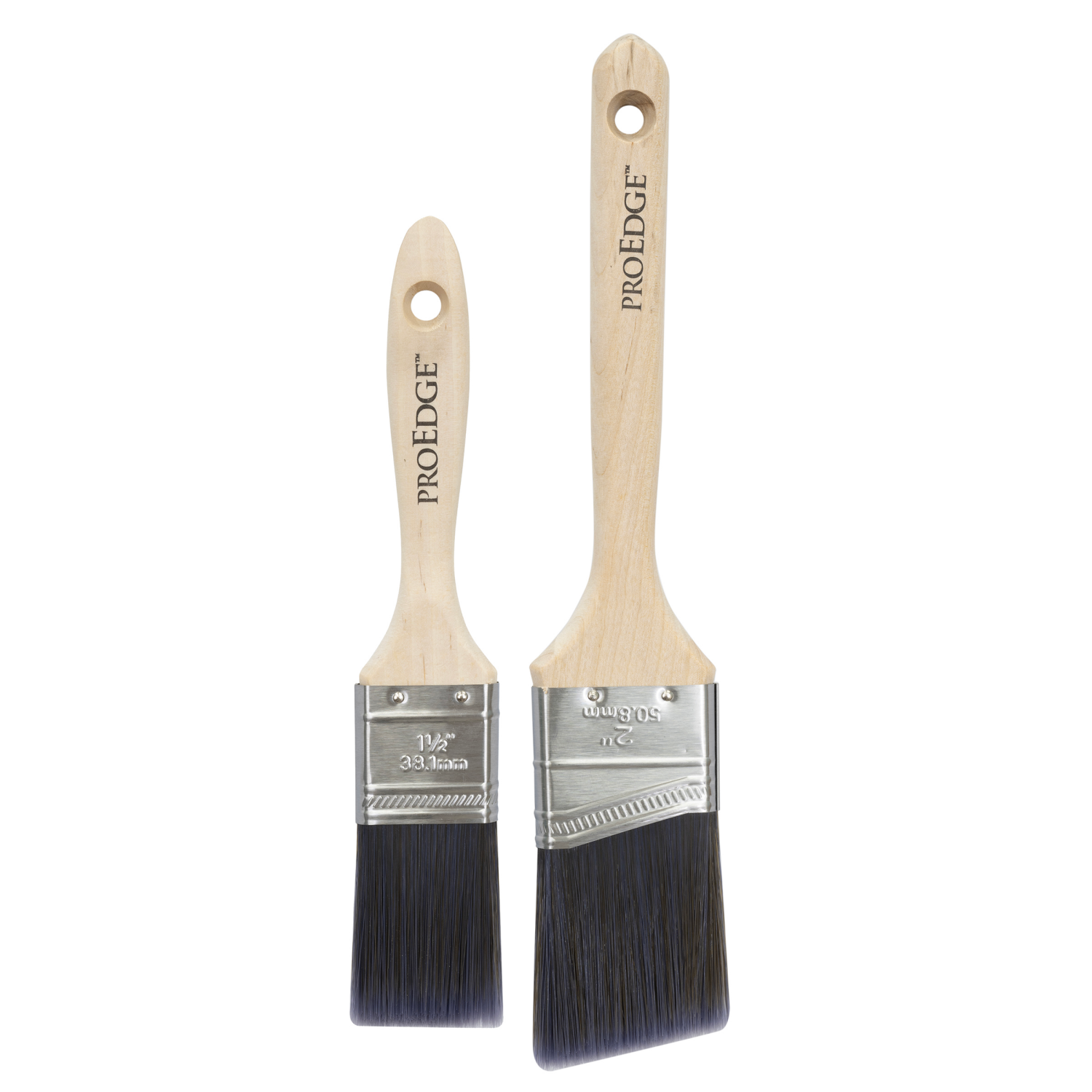 slide 8 of 8, Linzer Pro Edge Polyester Blend Household Paint Brush 1.5in & 2in, 2 ct