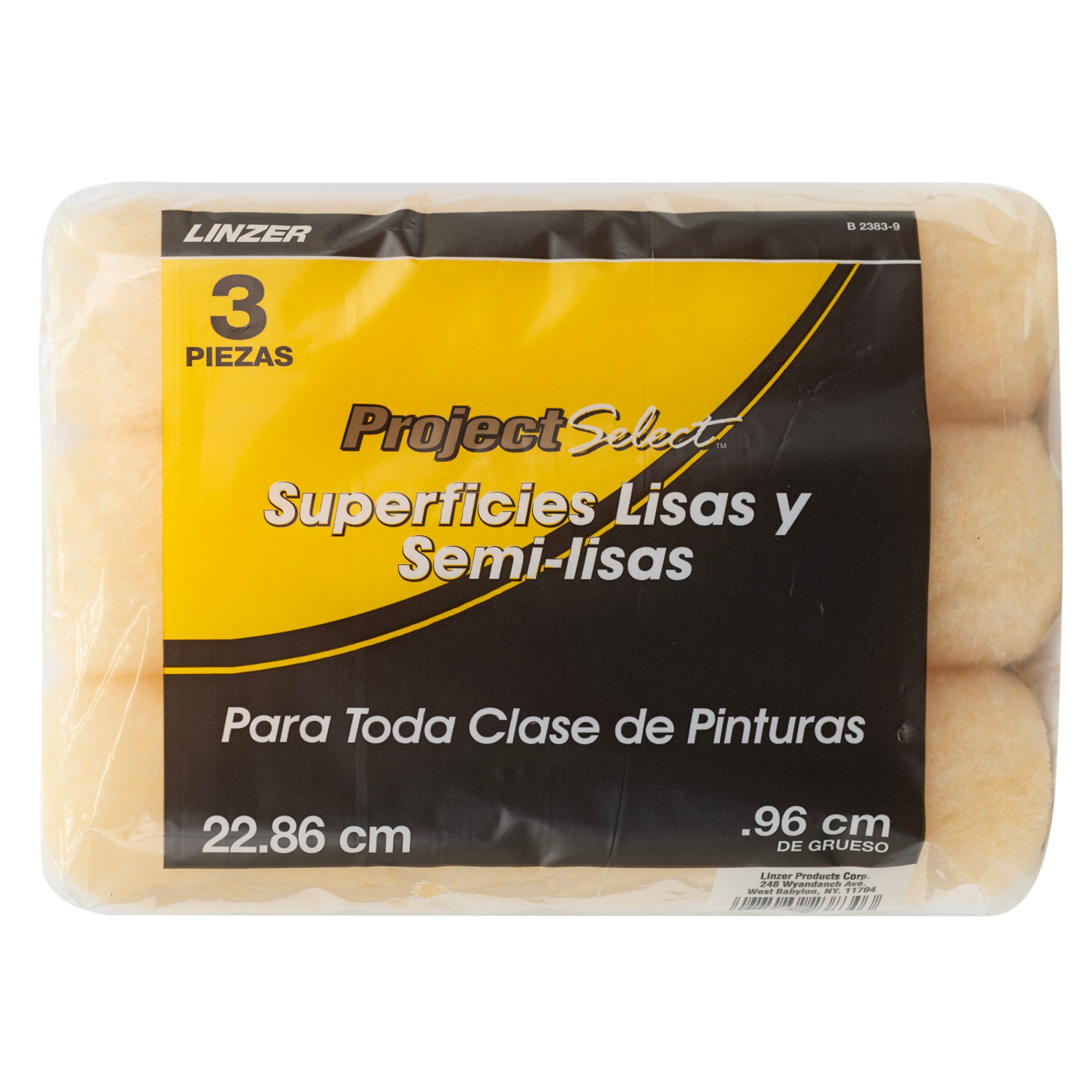 slide 2 of 4, Linzer 9 inch x 3/8 inch economy roller cover, 3 ct