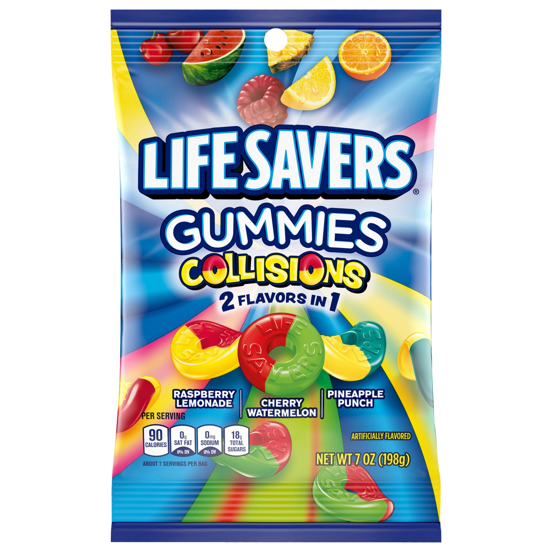 slide 1 of 7, Life Savers Gummy Candy, Collisions, 7 oz Bag, 7 oz