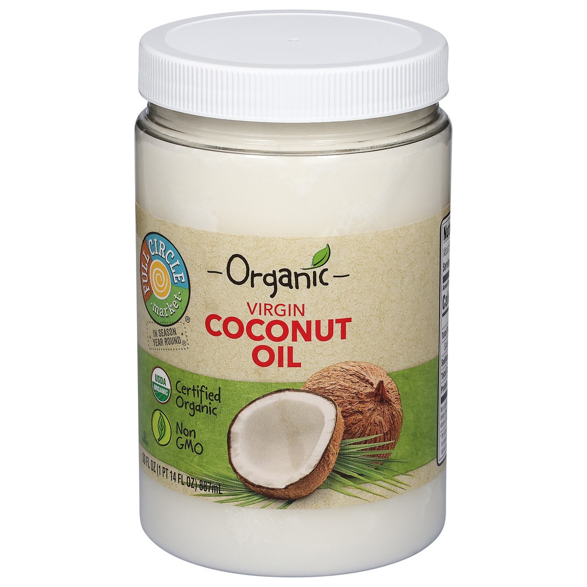 slide 2 of 4, Full Circle Market Organic Virgin Coconut Oil 30 fl oz, 30 fl oz