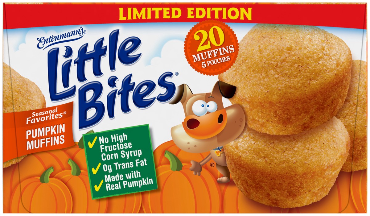 slide 5 of 9, Entenmann's Little Bites Pumpkin Muffins, 5 packs, Mini Muffins, 8.25 oz Multipack, 5 ct