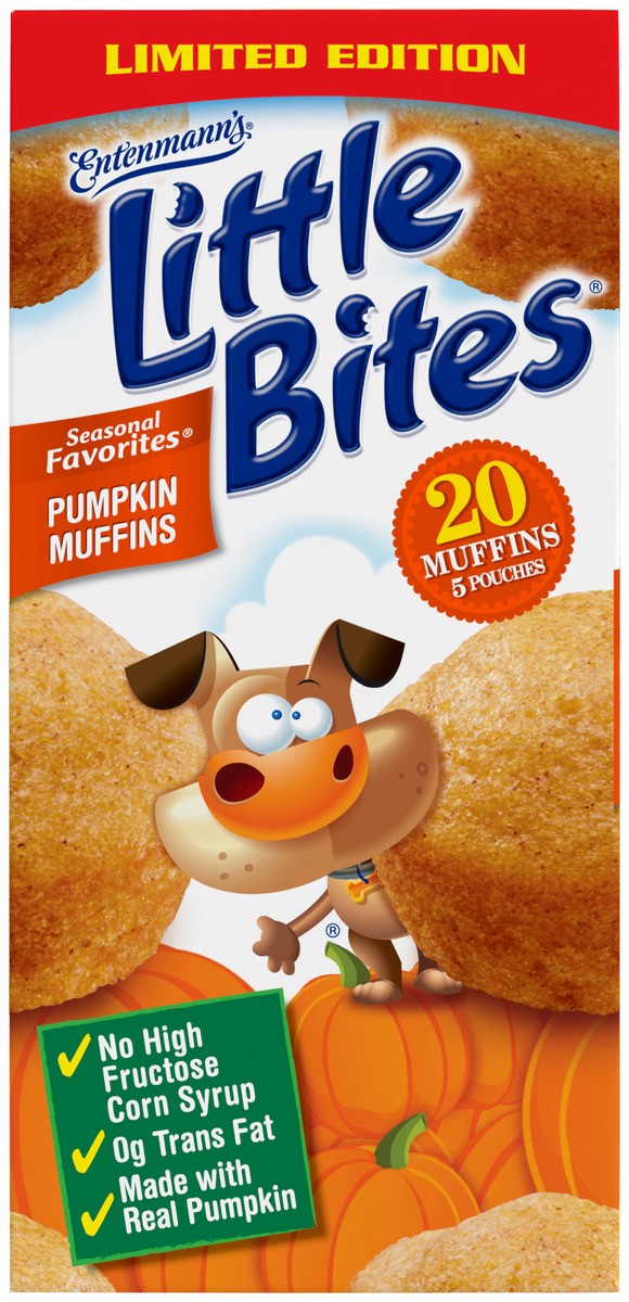 slide 8 of 9, Entenmann's Little Bites Pumpkin Muffins, 5 packs, Mini Muffins, 8.25 oz Multipack, 5 ct