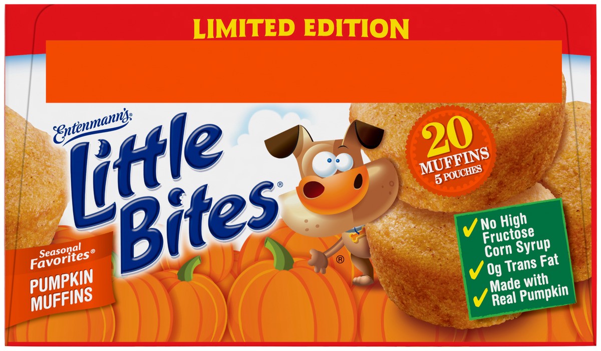 slide 3 of 9, Entenmann's Little Bites Pumpkin Muffins, 5 packs, Mini Muffins, 8.25 oz Multipack, 5 ct