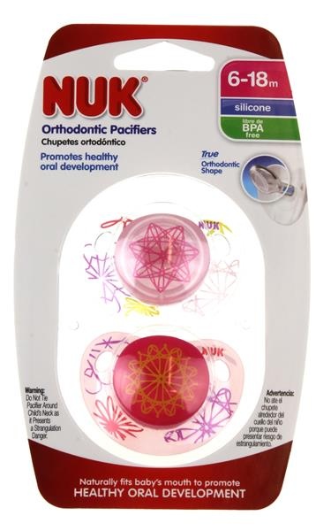 slide 1 of 2, Nuk Pacifier Do Star, 2 ct