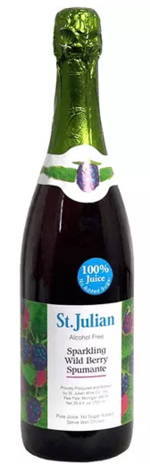 slide 1 of 1, St. Julian Alcohol Free Sparkling Wildberry Spumante - 750 ml, 750 ml