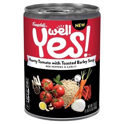 slide 1 of 3, Campbell's Well Yes! Hearty Tomato With Barley Soup, 16.3 oz