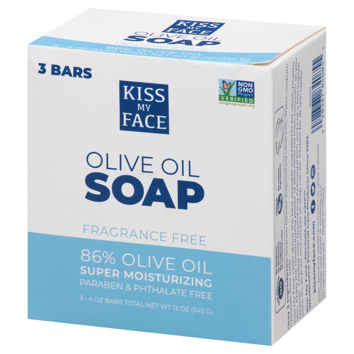 slide 5 of 10, Kiss My Face Fragrance Free Olive Oil Soap 3 ea, 12 oz