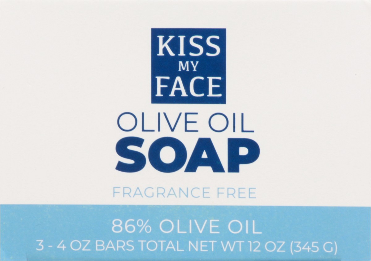 slide 7 of 10, Kiss My Face Fragrance Free Olive Oil Soap 3 ea, 12 oz