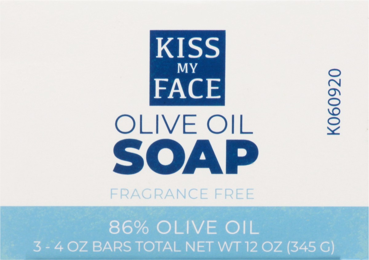 slide 8 of 10, Kiss My Face Fragrance Free Olive Oil Soap 3 ea, 12 oz