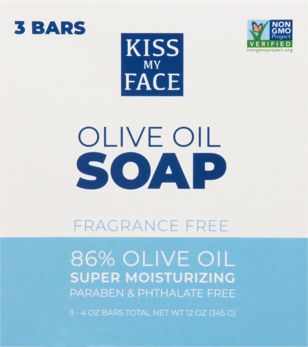 slide 10 of 10, Kiss My Face Fragrance Free Olive Oil Soap 3 ea, 12 oz