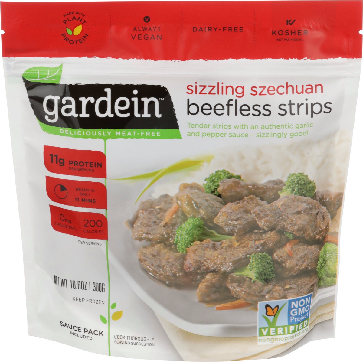 slide 6 of 8, Gardein Protein Szechuan Beefless Strips, 10.6 oz