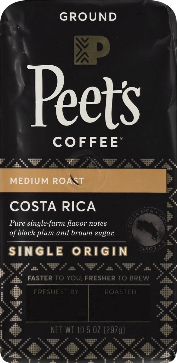 slide 9 of 15, Peet's Coffee, Single Origin Costa Rica Dark Roast Ground Coffee - 10.5oz Bag, 10.5 oz