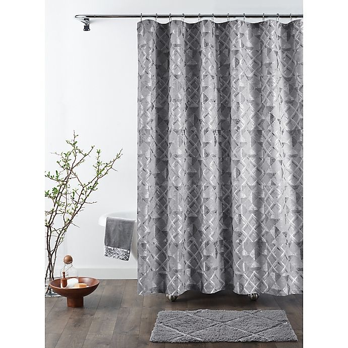 slide 1 of 2, Croscill Sloan Square Shower Curtain - Silver, 72 in