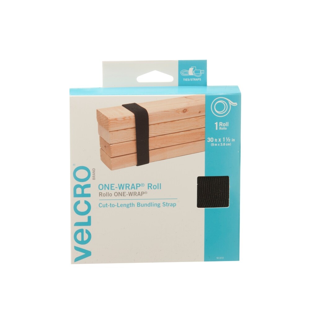 slide 1 of 1, VELCRO Brand One-Wrap Cut -To-Length Bundling Strap Roll - Black, 30 ft x 1 1/2 in