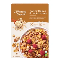 True Goodness Honey Flakes And Oat Clusters Cereal, 12 Oz