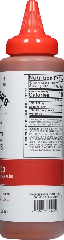 slide 2 of 4, Kinder's Red Taco Hot Sauce with Fire Roasted Jalapeno, 9.1 oz