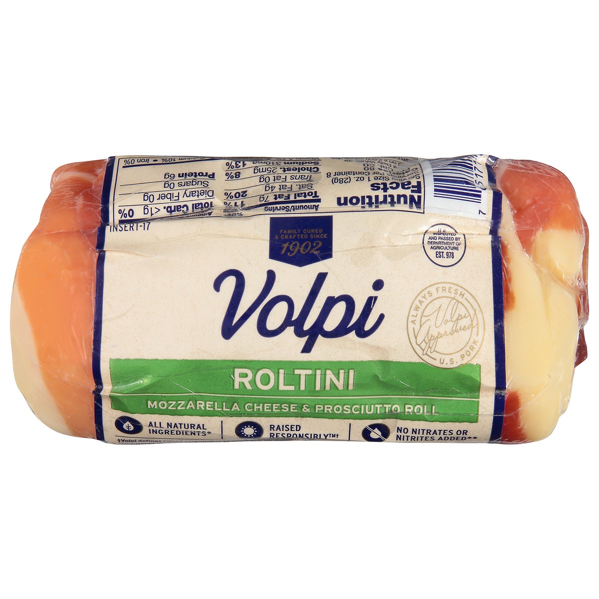 slide 1 of 1, Volpi Mozzarella Cheese & Prosciutto Roltini 8 oz, 8 oz