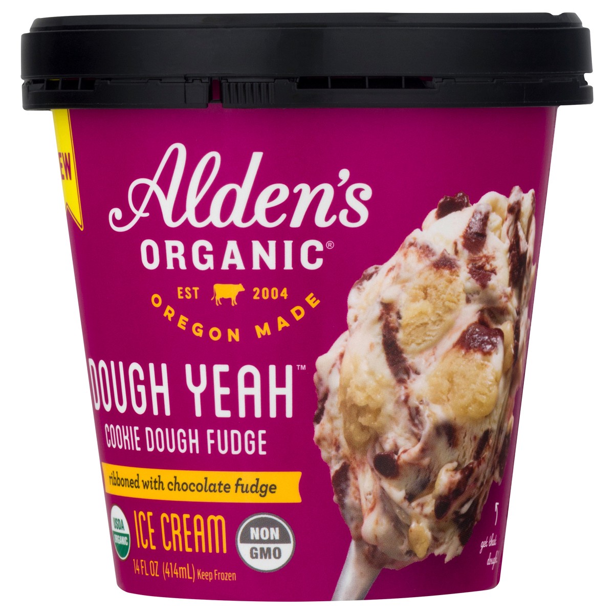 slide 3 of 9, Alden's Aldens Fudge Cookie Dough Yeah Ic, 14 fl oz