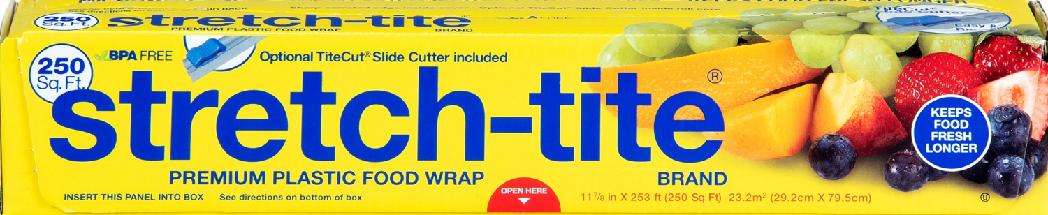 slide 1 of 1, Stretch-tite Plastic Wrap, 250 sq ft