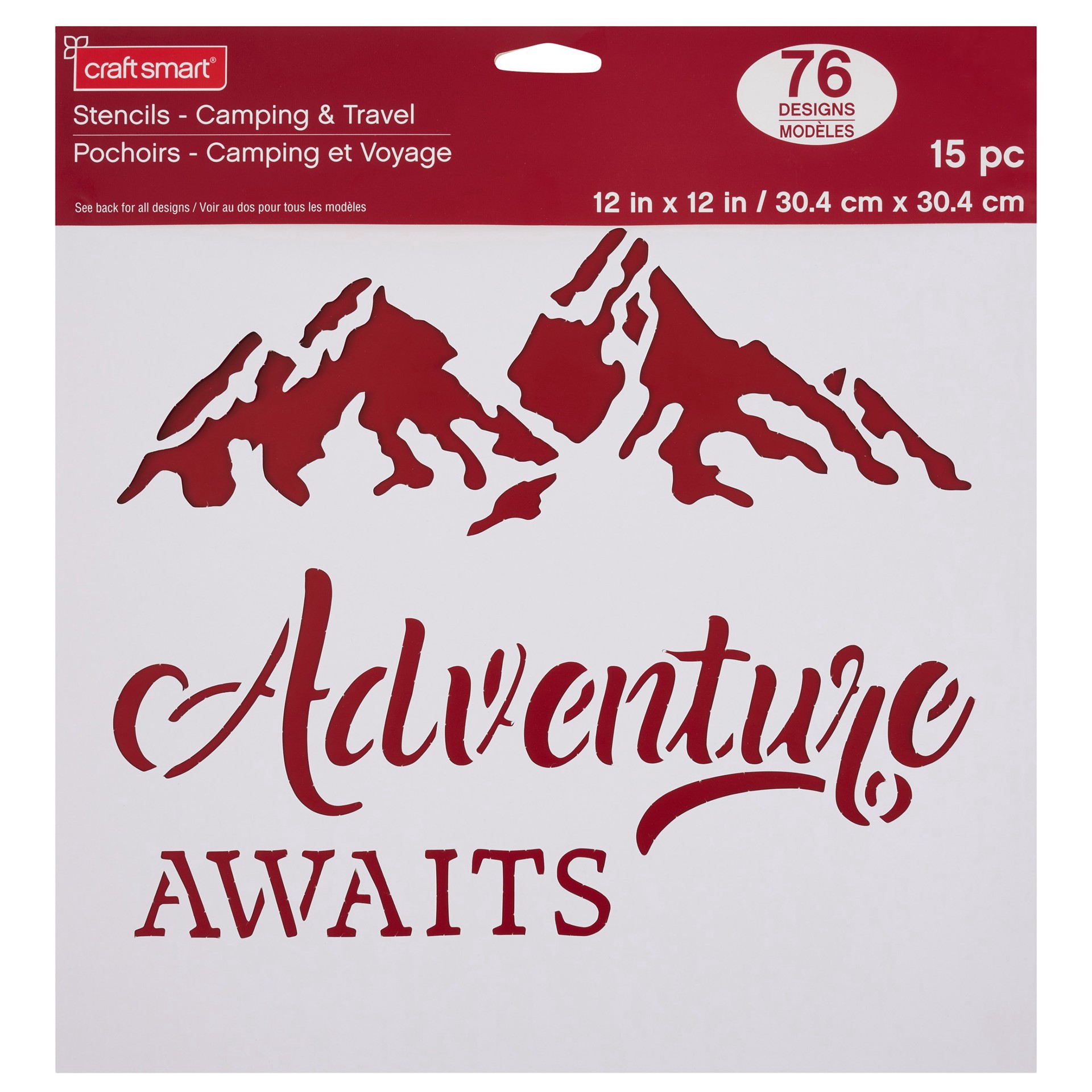 slide 4 of 4, Camping & Travel Stencils By Craft Smart, 12" X 12", 12 in x 12 in