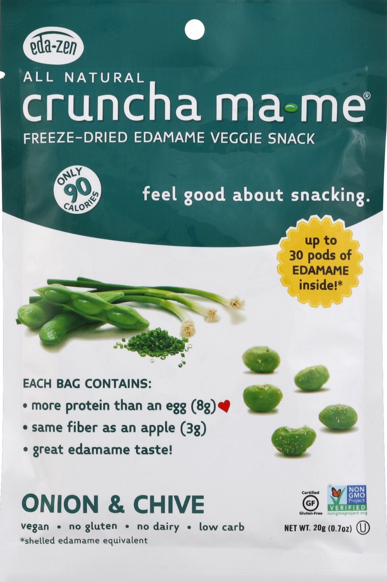 slide 3 of 4, Cruncha Ma-me Veggie Snack, Freeze-Dried Edamame, Onion & Chive, 0.7 oz