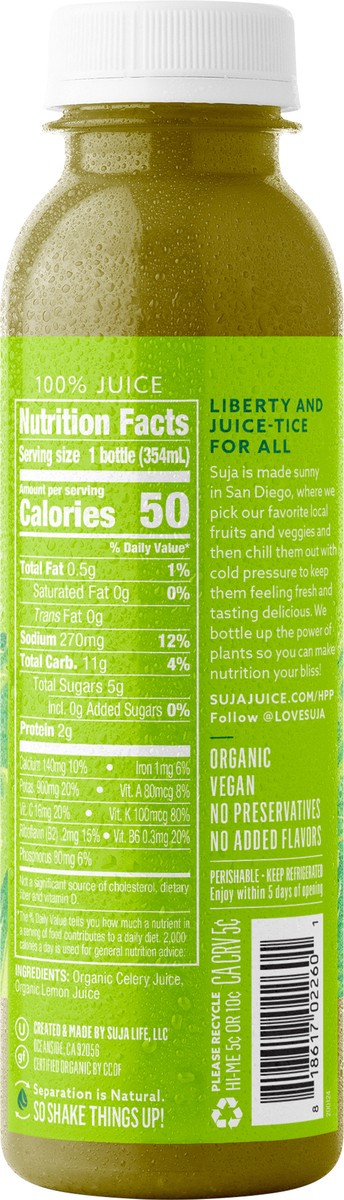 slide 6 of 9, Suja Cold-Pressed Celery Juice, 12 oz