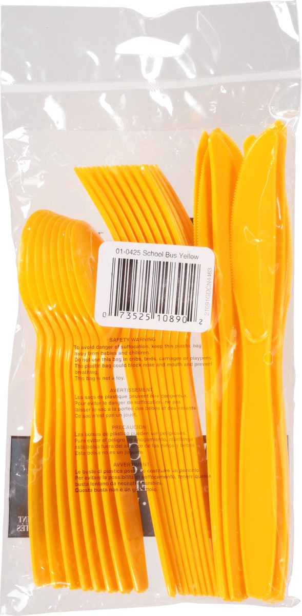 slide 4 of 9, Touch of Color School Bus Yellow Premium Cutlery 24 ea, 24 ct
