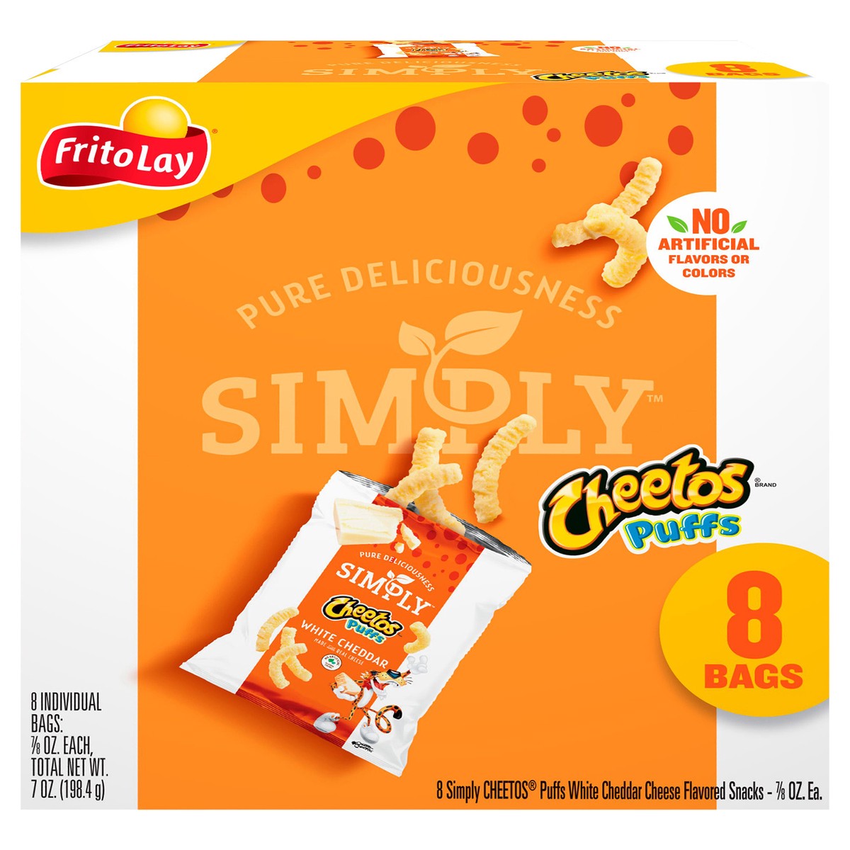slide 11 of 13, Cheetos Cheese Flavored Snacks Simply Puffs White Cheddar - 8 ct, 8 ct