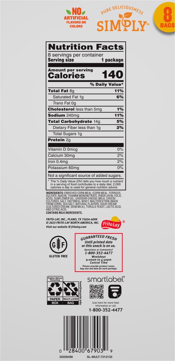 slide 12 of 13, Cheetos Cheese Flavored Snacks Simply Puffs White Cheddar - 8 ct, 8 ct