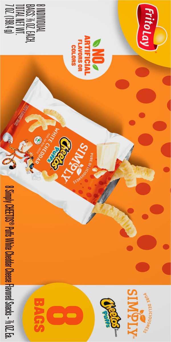 slide 4 of 13, Cheetos Cheese Flavored Snacks Simply Puffs White Cheddar - 8 ct, 8 ct