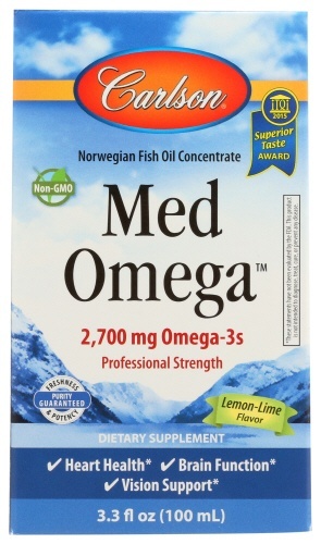 slide 1 of 1, Carlson Med Omega Lemon Lime, 3.3 oz