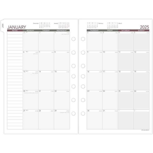 slide 2 of 4, 2025 At-A-Glance Weekly Planner Refill, Desk Size, January To December, 1 ct