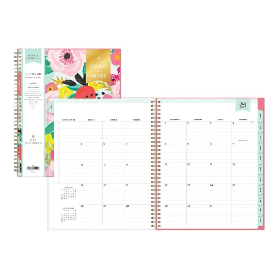 slide 2 of 4, Blue Sky Day Designer Academic Weekly/Monthly Cyo Planner, 8-1/2'' X 11'', Secret Garden Mint, July 2020 To June 2021, 118360, 1 ct