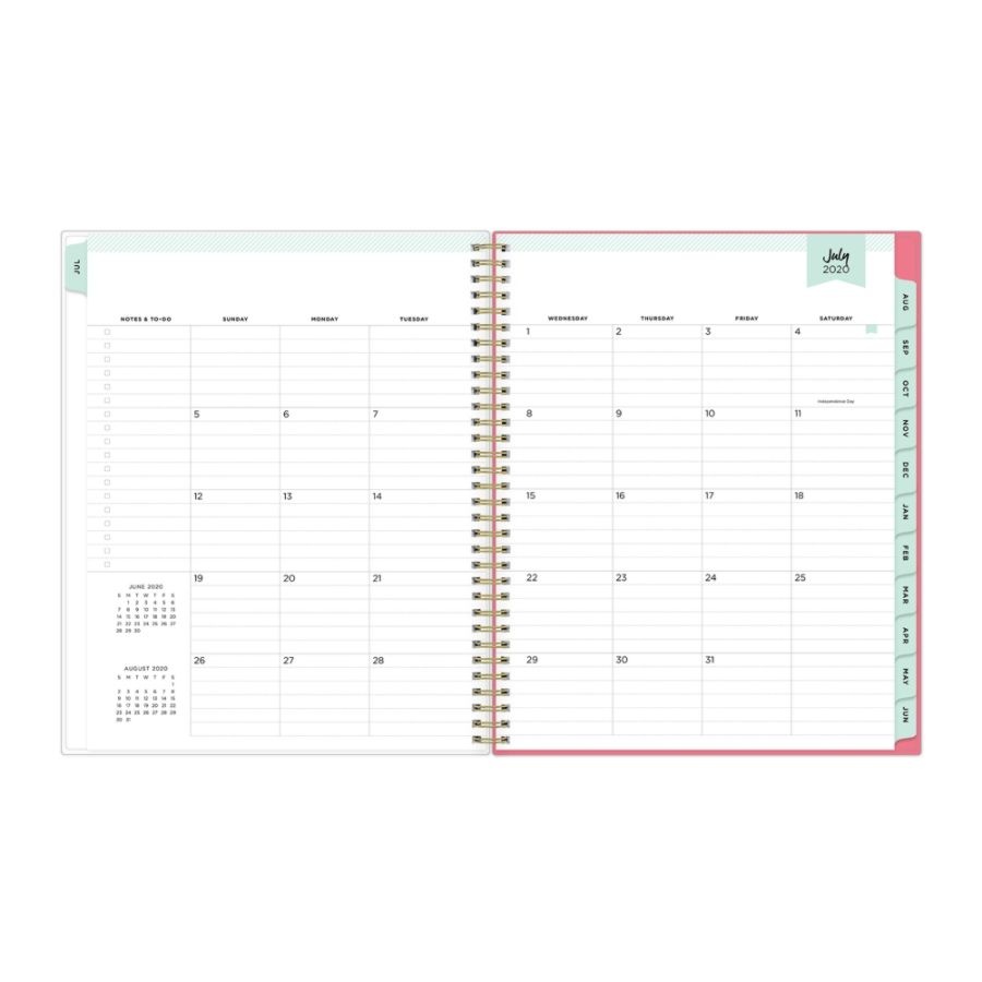 slide 4 of 4, Blue Sky Day Designer Academic Weekly/Monthly Cyo Planner, 8-1/2'' X 11'', Secret Garden Mint, July 2020 To June 2021, 118360, 1 ct