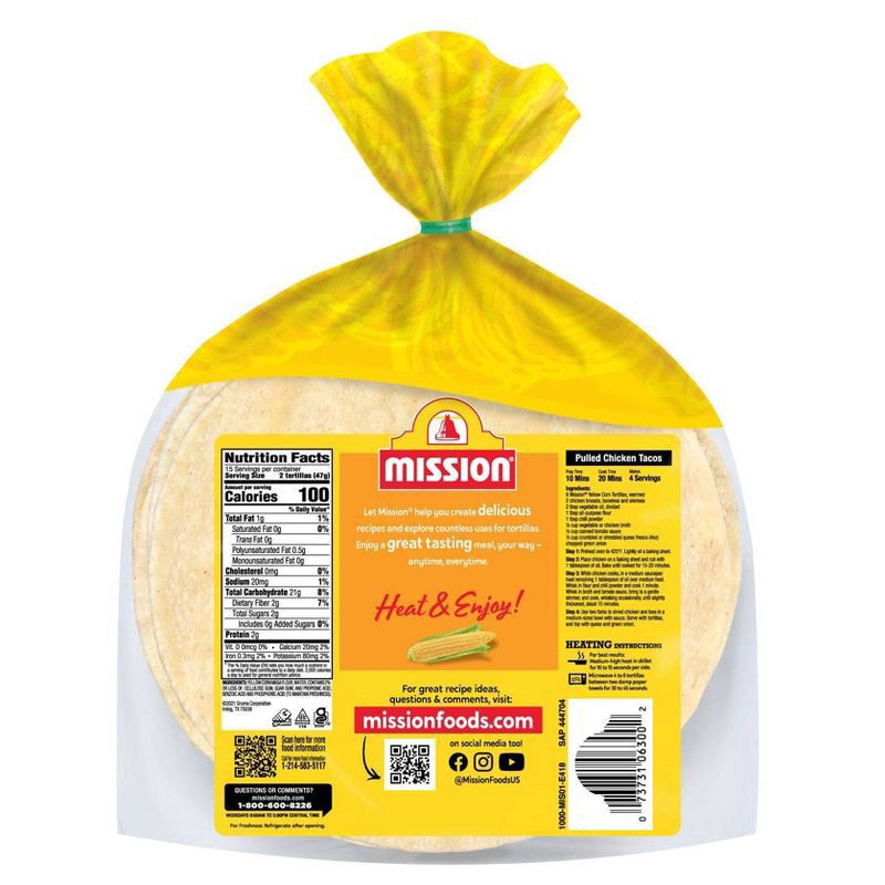 slide 2 of 3, Mission Yellow Corn Tortillas, 25 oz